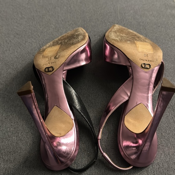 Rare vintage Christian Dior two tone sling backs - Picture 3 of 5